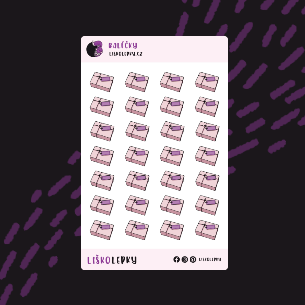 plánovací samolepky balíčky